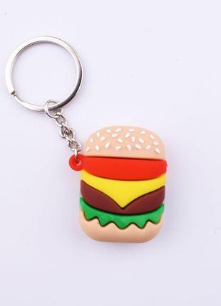Оригінальний об'ємний  брелок для ключів гамбургер , дуріан.