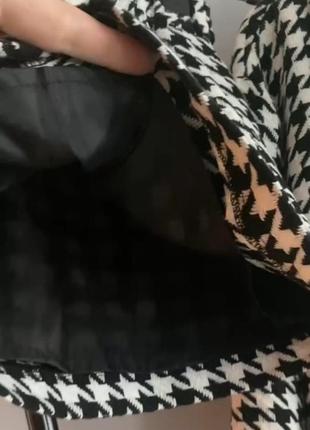 Твидовый костюм юбка и пиджак гусиная лапка