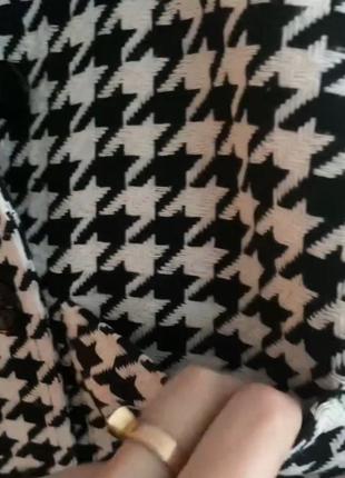 Твидовый костюм юбка и пиджак гусиная лапка