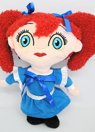 Поппі м'яка іграшка дівчинка з червоним волоссям в синій сукні poppy playtime