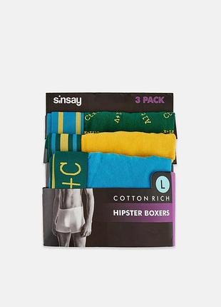 М/l/xl/xl новые фирменные хлопковые мужские трусы боксеры упаковка 3 пары животного sinsay