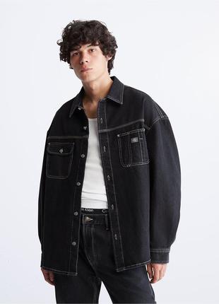 Calvin klein джинсова сорочка (ck denim workshirt oversized) з америки m,l