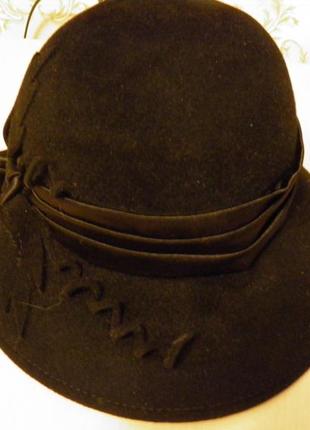 Фетровая  женская шляпка.  56-57 размер5 фото