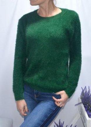 Смарагдовий светр гольф кофта травичка пухнастий