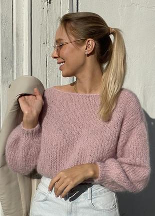Базовый кроп-свитер из шерсти альпака5 фото