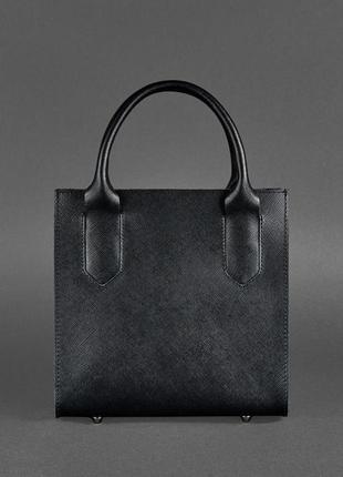 Женская кожаная сумка кросс-боди через плечо из натуральной кожи черная saffiano2 фото