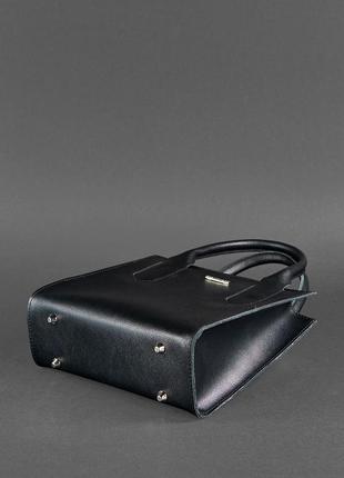 Женская кожаная сумка кросс-боди через плечо из натуральной кожи черная saffiano4 фото