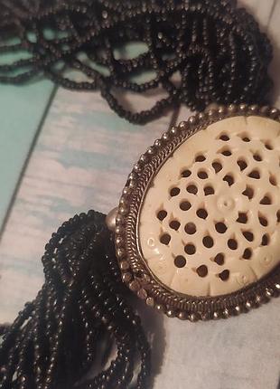 Колье винтаж разная кость и бисер