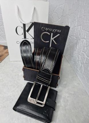 Ремень мужской кожаный в стиле calvin klein