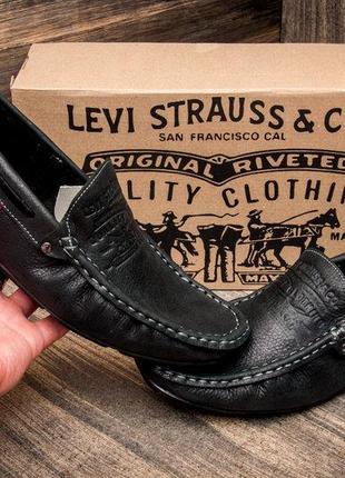 Кожаные мужские мокасины levis driving rubber 4