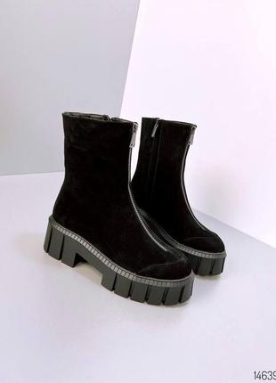 Натуральна замша зимові замшеві черевики зима ботинки 146394 фото