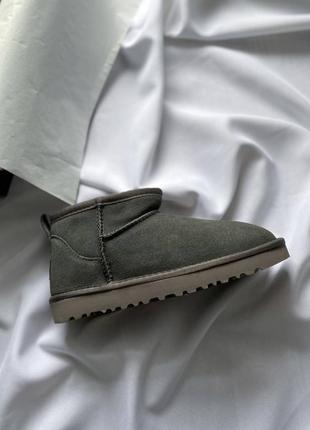 👟 угги жіночі  Жіночі сірі уггі ugg grey suede / наложка bs👟