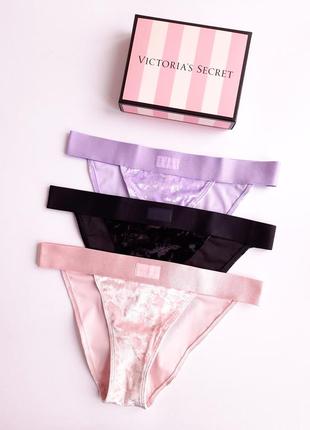 Набор бархатных трусиков виктория сикрет victoria's secret оригинал