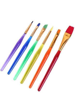 Набор профессиональных нейлоновых кисточек 6 шт. (в ассортименте)