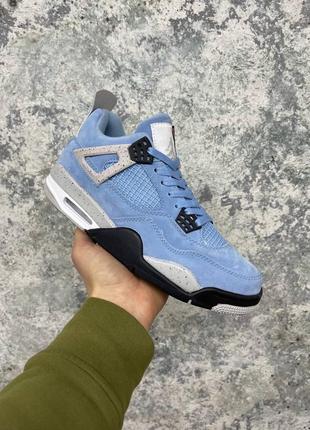 Кроссовки nike air jordan retro 4 se university blue tech grey white