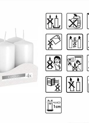 Набір свічок 4 шт. циліндр білий (sw40/80-090)3 фото