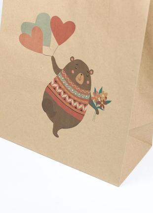 Маленький подарочный пакетик с любовью 150*90*240 пакет с романтичным рисунком "влюбленные зайцы"3 фото