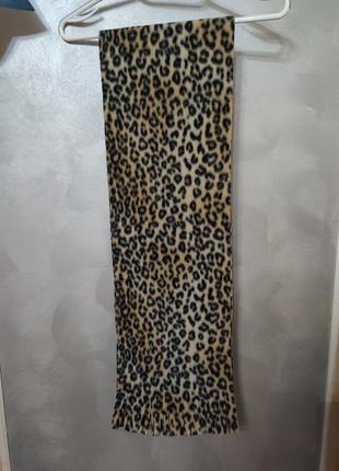 Флисовый шарф в леопардовый принт
