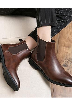 Стильные ботинки челси в английском стиле из эко кожи большой размер8 фото
