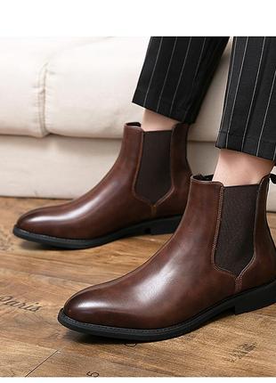 Стильные ботинки челси в английском стиле из эко кожи большой размер4 фото