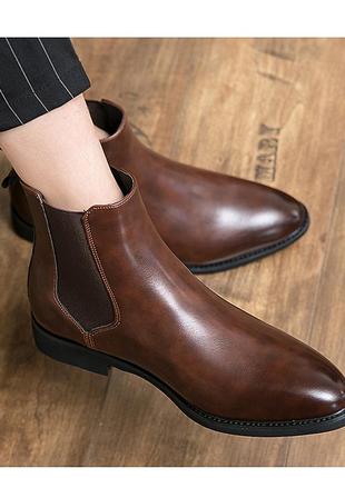 Стильные ботинки челси в английском стиле из эко кожи большой размер7 фото