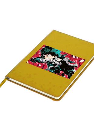 Блокнот а5 мідорія, моя геройська академія (midoriya izuku, my hero academia) жовтий (92288-3074-sy)5 фото