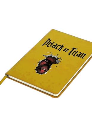 Блокнот а5 атака титанів колосальний титан лого ( attack on titan logo) жовтий (92288-3489-sy)5 фото