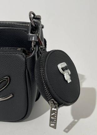 Сумочка 3в1 з гаманцем на два відділення сумка через плече карл лагерфельд2 фото