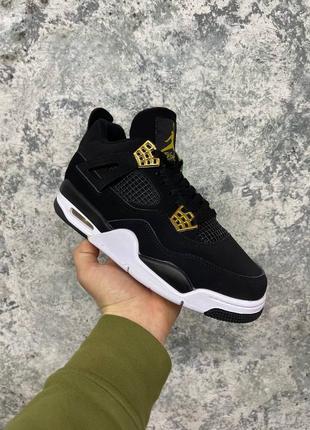 Мужские высокие кожаные кроссовки nike air jordan retro 4 royalty #найк