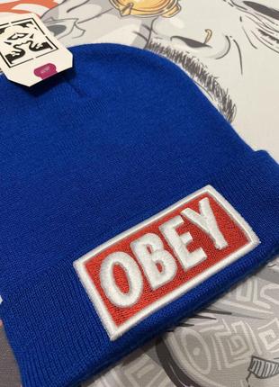 Шапка синяя obey распродажа хип хоп3 фото