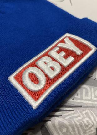 Шапка синяя obey распродажа хип хоп