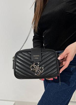Сумка в стиле guess черная клатч маленький черная гесс