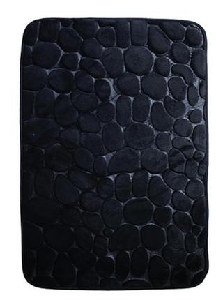 Плюшевий килимок «галька» 40×60 см чорний2 фото