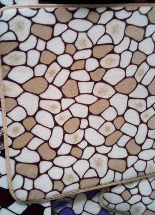 Плюшевый коврик «камешки» 40×60 см коричневый6 фото