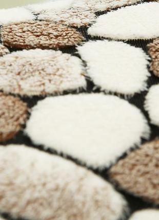 Плюшевый коврик «камешки» 40×60 см коричневый2 фото