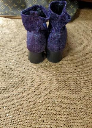Сапожки с глиттером блестки фиолетовые яркие6 фото