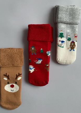 Шкарпетки махрові теплі новорічні