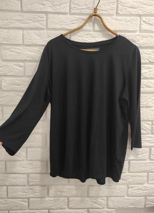 Чорна класична бавовняна блуза