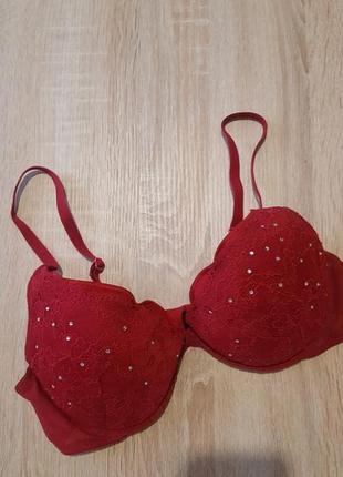 Кружевной бюст со стразами и пуш-ап 34в (75в)