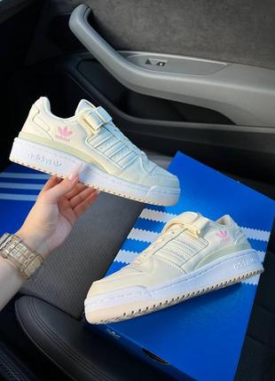 Жіночі кросівки adidas originals forum 84 low candy pink,  шкіряні бежеві кросівки адідас