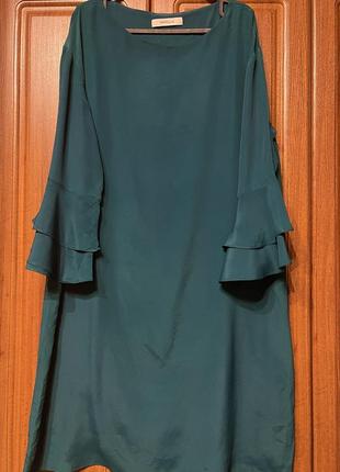 Изумрудное платье шелк marella max mara люкс бренд