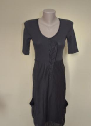 Гарне плаття з бавовни темно-сірого кольору