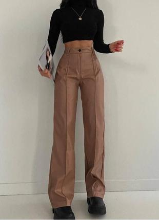 Штани екошкіра на флісі