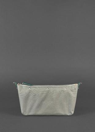 Жіноча шкіряна плетена сумка клітч через плече крос-боді з натуральної шкіри розмір s зелена5 фото