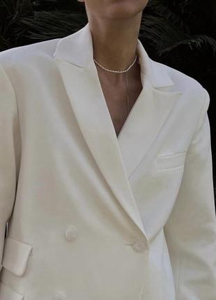 #уникальные вещи#белый двубортный пиджак3 фото