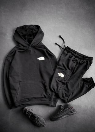 Мужской спортивный костюм the north face черный весенний осенний | комплект зе норд фейс худи и штаны