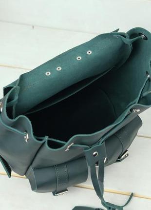 Жіночий шкіряний рюкзак джейн, натуральна шкіра grand колір зелений6 фото