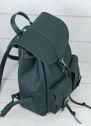 Жіночий шкіряний рюкзак джейн, натуральна шкіра grand колір зелений4 фото