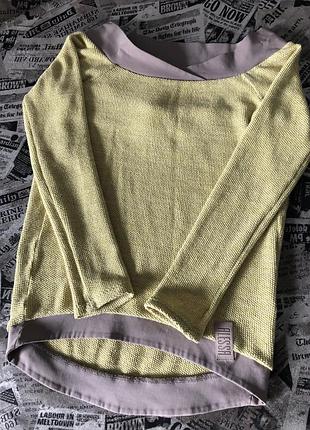 Лимонный котоновый свитер