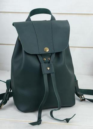 Жіночий шкіряний рюкзак прага, натуральна шкіра grand колір зелений2 фото